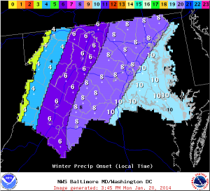 Snowfall Onset Map (NWS)