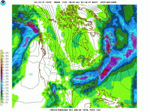 Total liquid precipitation - GFS