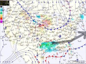 Approximate path of the low