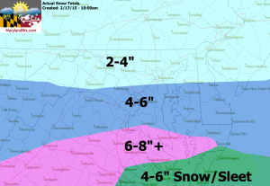 Actual Snow Totals (click to enlarge)