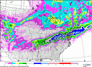 GFS Snowfall output (wxcaster.com) (click to enlarge)