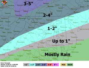 Snowfall Forecast - Click to enlarge