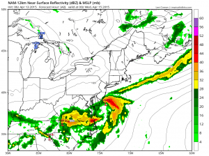 NAM sim radar 8pm tomorrow (tropicaltidbits.com)