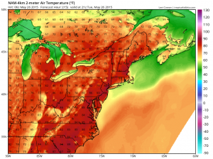 NAM - 4pm Temps Today
