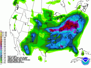 WPC Rainfall Totals by Sunday morning