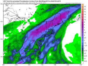 GFS Rainfall Totals through Tomorrow (tropicaltidbits.com)