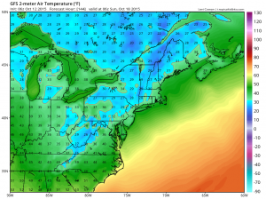 GFS Forecast Temps - 2am Sunday