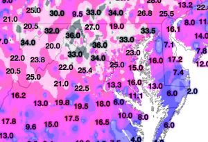 Snowfall Totals (NWS) (click to enlarge)