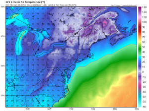 GFS: Temperatures - 7am Tuesday