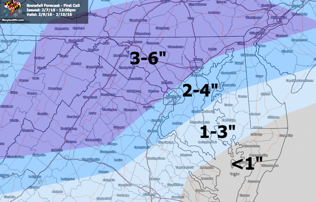 First Call Snow Map (click to enlarge)