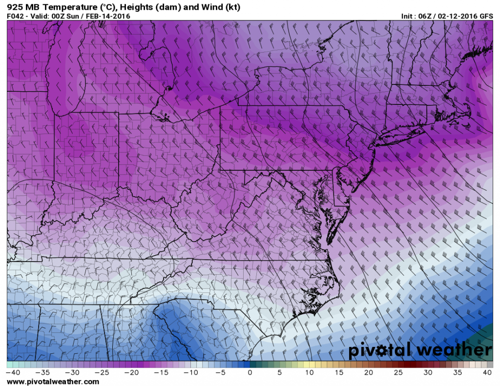 GFS: Temps and Winds 7am Sunday