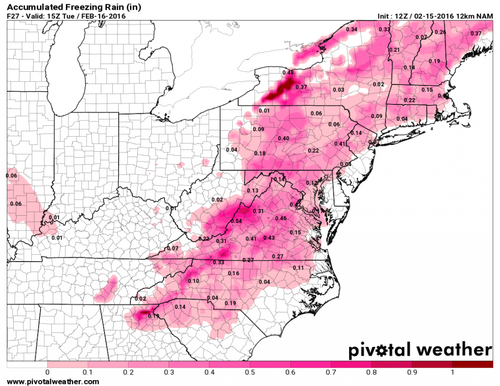 12z NAM Ice Accumulation