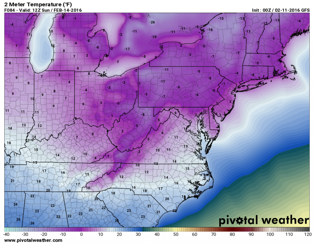 GFS Temps: 7am Sunday