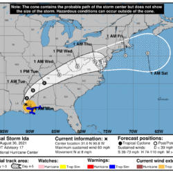 Remnants of Ida to Bring Flooding Rains to Our Area