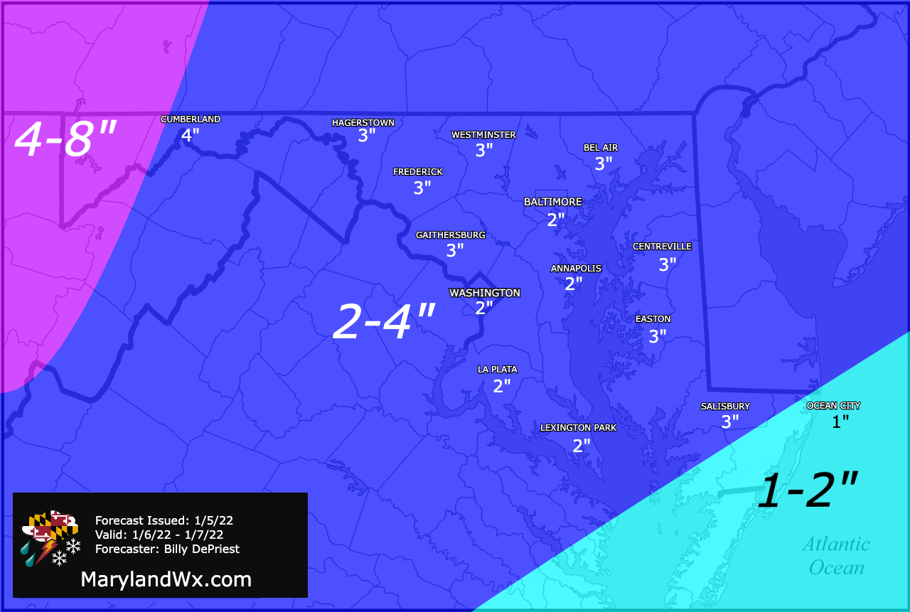 Light to Moderate Snow Likely late Tomorrow Night into Friday