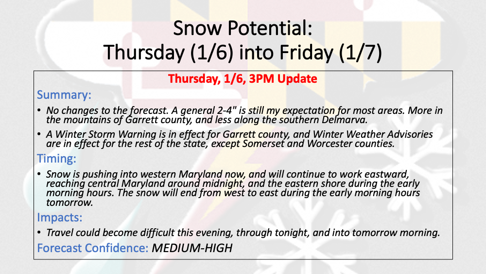 Light to Moderate Snow This Evening into Tomorrow Morning