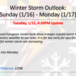Potential Winter Storm – Sunday into Monday