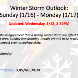 1/12 Update: 1/16-1/17 Winter Storm Outlook