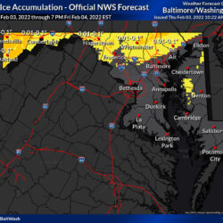 Minimal ice threat tomorrow, mainly along Mason-Dixon line