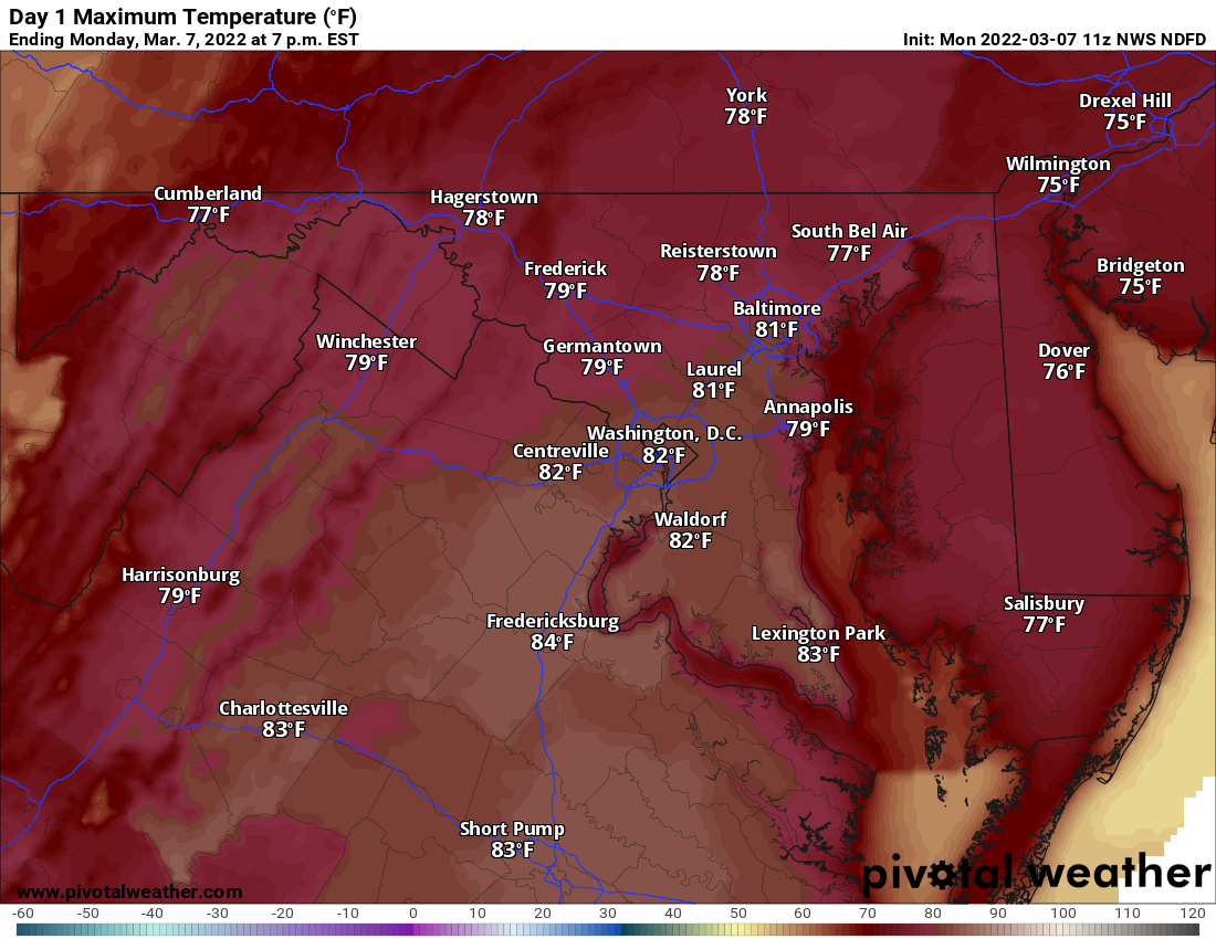 Today: Record warmth and windy, then showers and storms as cold front crosses